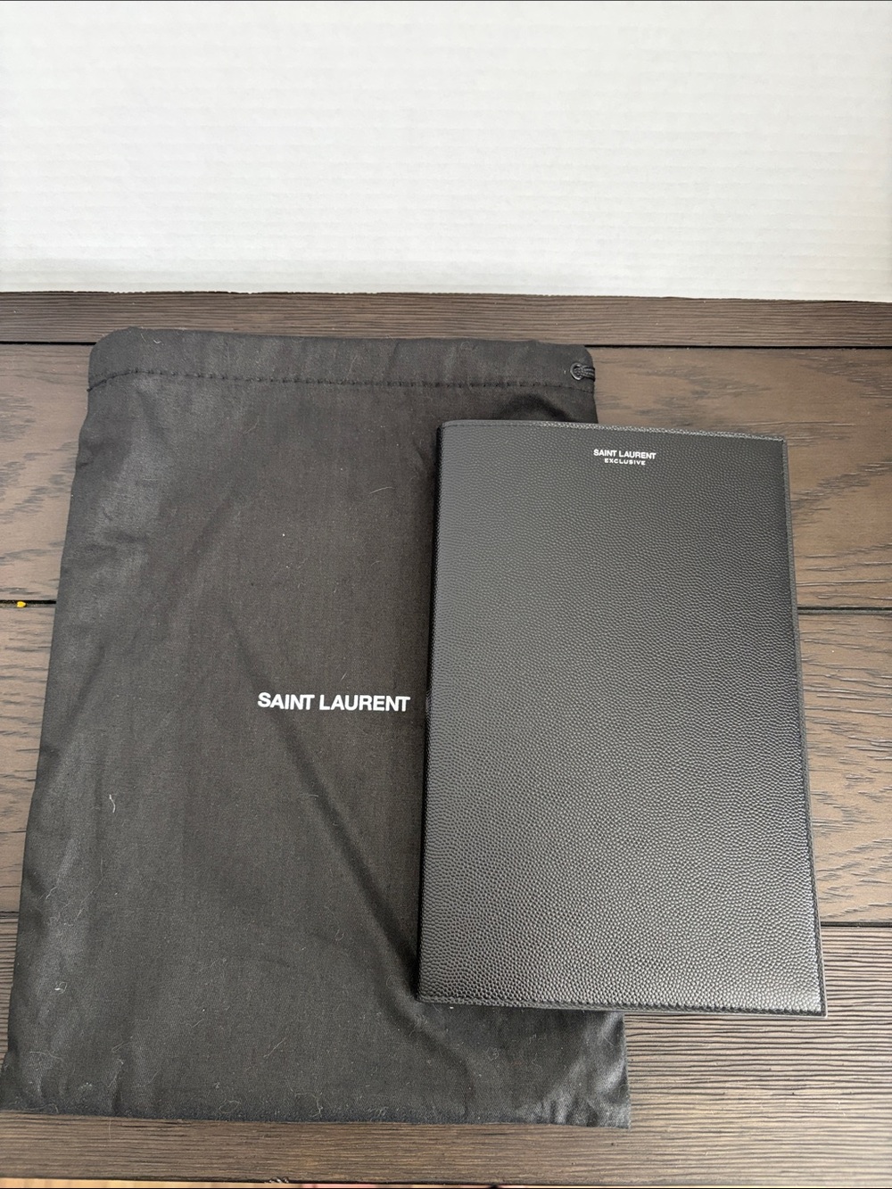 Saint Laurent Black Textured Leather Notebook